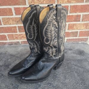 Tony Lama Men\'s Leather Western‎ Cowboy Riding Boots Black&Brown 6531 Sz. 9D Vintage Tony Lama Boots 6951 Men main image 4